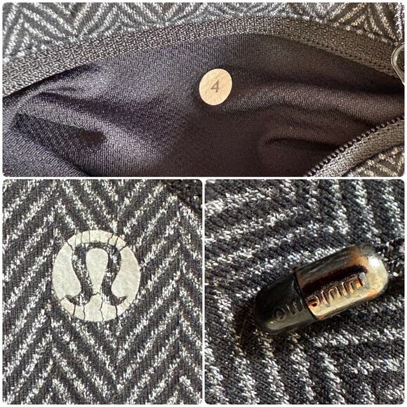 LULULEMON Herringbone Speed Cropped Leggings Ruched Ankles Mesh Panels Size 4 - Picture 10 of 10